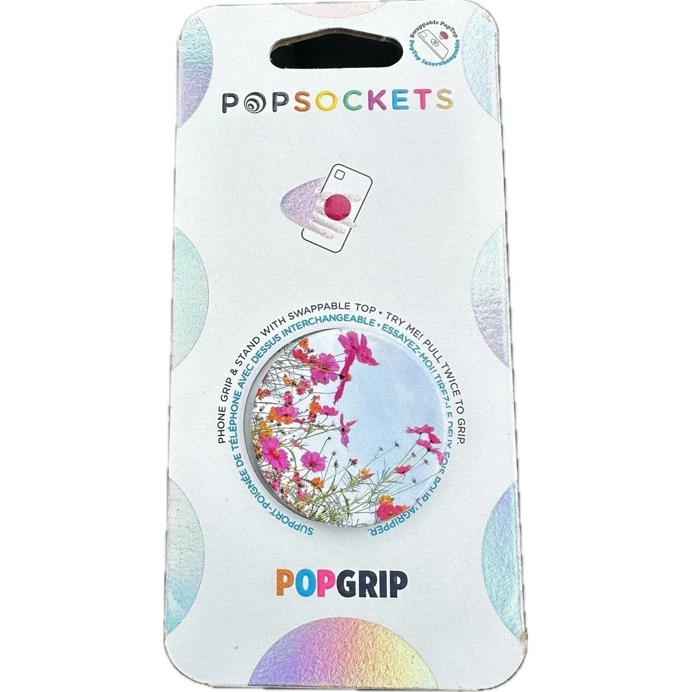 Popsocket Fuschia Bloom Flower Swap Top Holder PopGrip Phone Grip iPhone Samsung